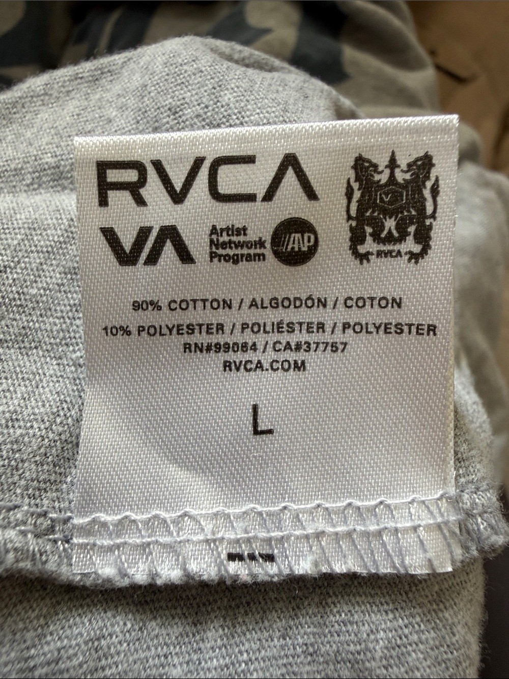 Men’s RVCA Two-Tone Raglan Long Sleeve Tee - Picture 5 of 5